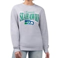 thumbnail image 1 of Women's Starter Gray Seattle Seahawks Throwback Arch Stripe Fleece Pullover Sweatshirt, 1 of 2