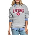 thumbnail image 1 of Women's Starter Gray Toronto Raptors Arch Stripe Fleece Crewneck Sweatshirt, 1 of 3