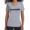 thumbnail image 1 of Women's Starter Gray Utah Jazz Team Stripe V-Neck T-Shirt, 1 of 3