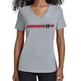 thumbnail image 1 of Women's Starter Gray Washington Wizards Team Stripe V-Neck T-Shirt, 1 of 3