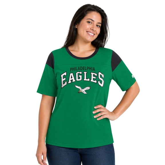 Women's Starter Green Philadelphia Eagles Plus Size Linebacker T-Shirt