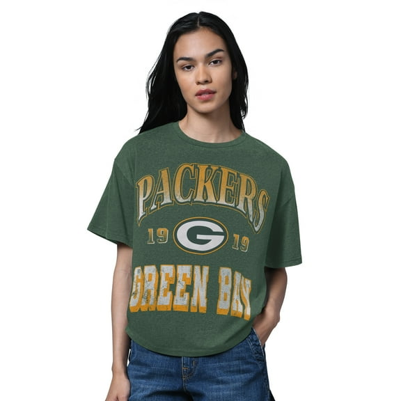 Women's Starter Heather Green Green Bay Packers Oversized Hall of Fame T-Shirt