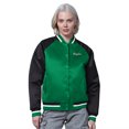 thumbnail image 1 of Women's Starter Kelly Green/Black Philadelphia Eagles Satin Full-Snap Vintage Varsity Jacket, 1 of 2