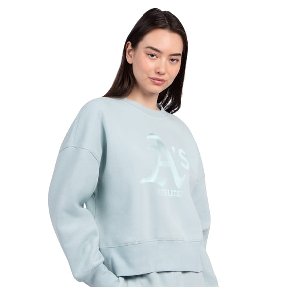 Women's Starter Mint Athletics Pastels Boxy Fleece Sweatshirt