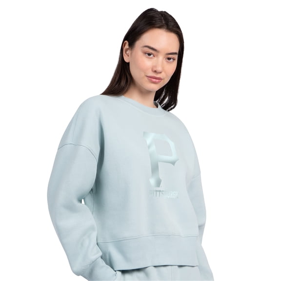 Women's Starter Mint Pittsburgh Pirates Pastels Boxy Fleece Sweatshirt