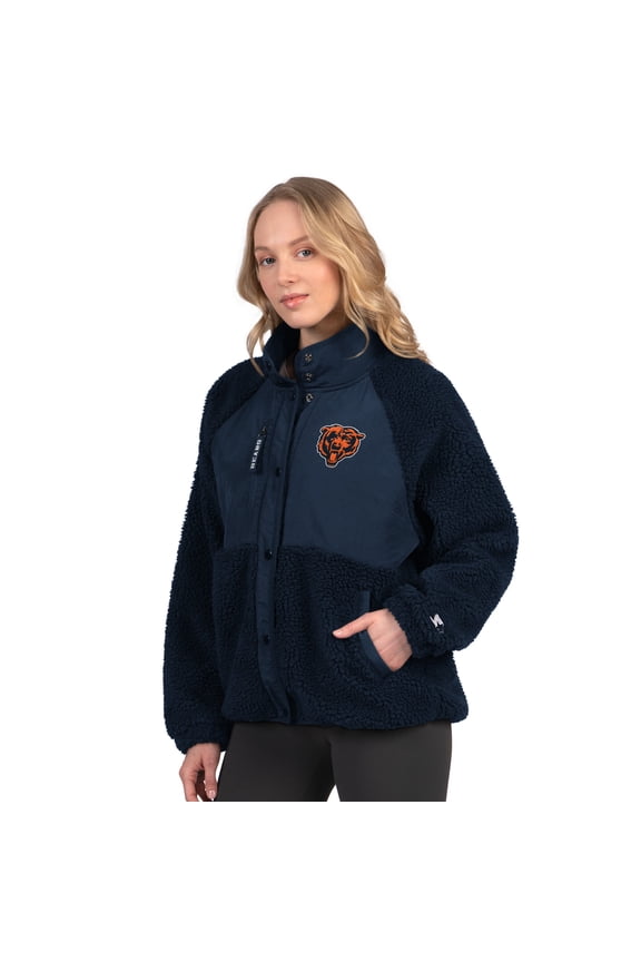 Women's Starter Navy Chicago Bears On the Ball Sherpa Jacket