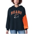 thumbnail image 1 of Women's Starter Navy Chicago Bears Power Move Long Sleeve Pullover Hoodie, 1 of 2