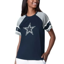 Women's Starter Navy Dallas Cowboys 1st Rounder Color Block Raglan Top