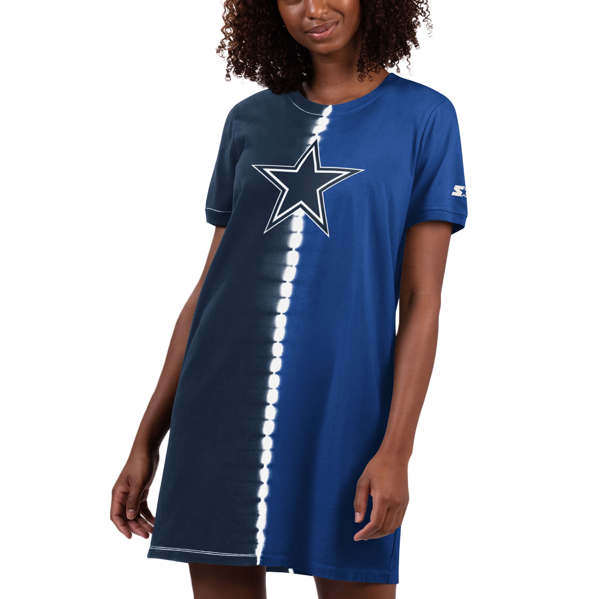 Women's Starter Navy Dallas Cowboys Ace Tie-Dye T-Shirt Dress - Walmart.com