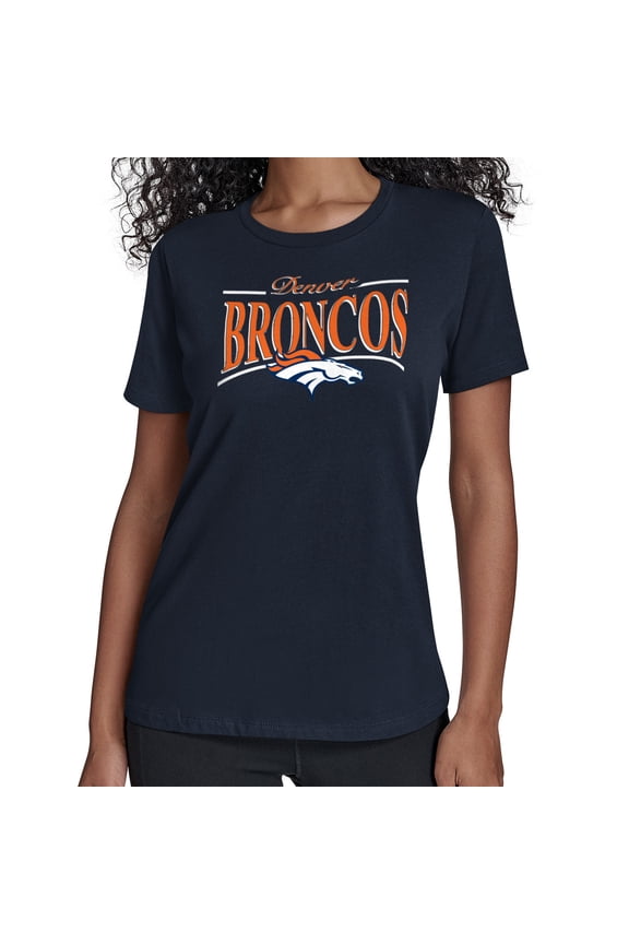 Women's Starter Navy Denver Broncos Arch Stripe T-Shirt
