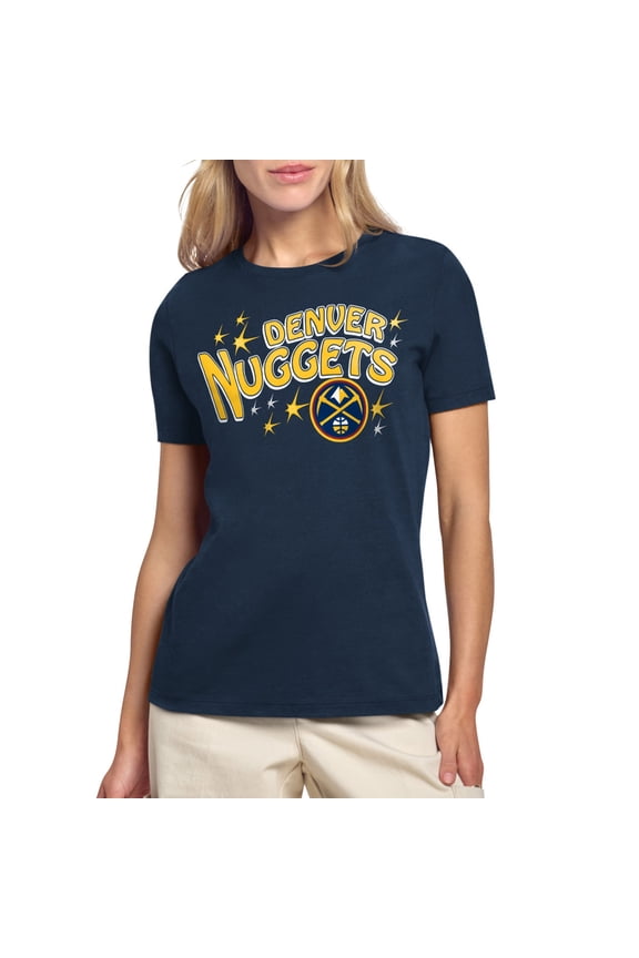 Women's Starter Navy Denver Nuggets Fireworks T-Shirt