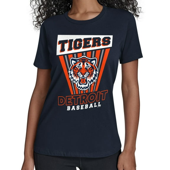 Women's Starter  Navy Detroit Tigers Poster Print T-Shirt