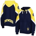 thumbnail image 1 of Women's Starter Navy/Gold Milwaukee Brewers Hail Mary Full-Zip Hoodie, 1 of 3