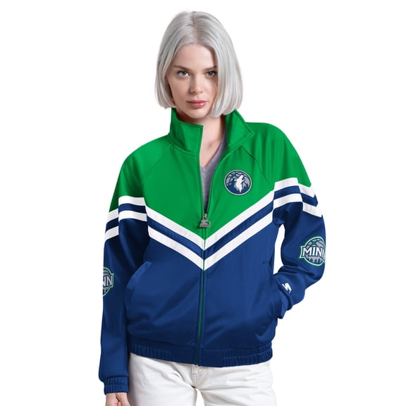 Women's Starter Navy Minnesota Timberwolves Fan Club Full-Zip Raglan Track Jacket