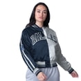 thumbnail image 1 of Women's Starter  Navy/Silver Dallas Cowboys Zone Blitz Cropped Full-Snap Satin Jacket, 1 of 2