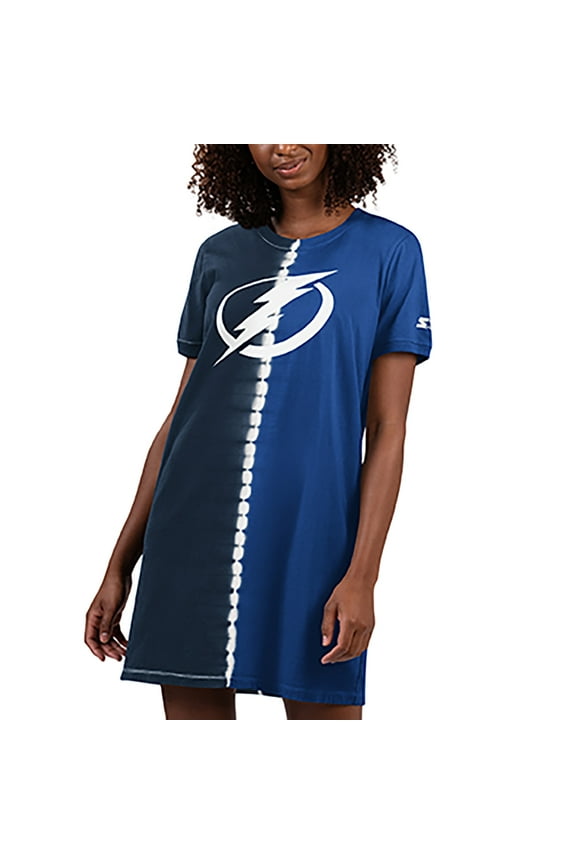 Women's Starter Navy Tampa Bay Lightning Ace Tie-Dye Sneaker Dress