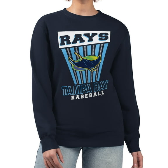 Women's Starter Navy Tampa Bay Rays Poster Print Pullover Sweatshirt