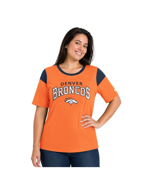 Women's Starter Orange Denver Broncos Plus Size Linebacker Slub T-Shirt