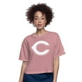 thumbnail image 1 of Women's Starter Pink Cincinnati Reds Play the Ball Boxy Cropped T-Shirt, 1 of 3