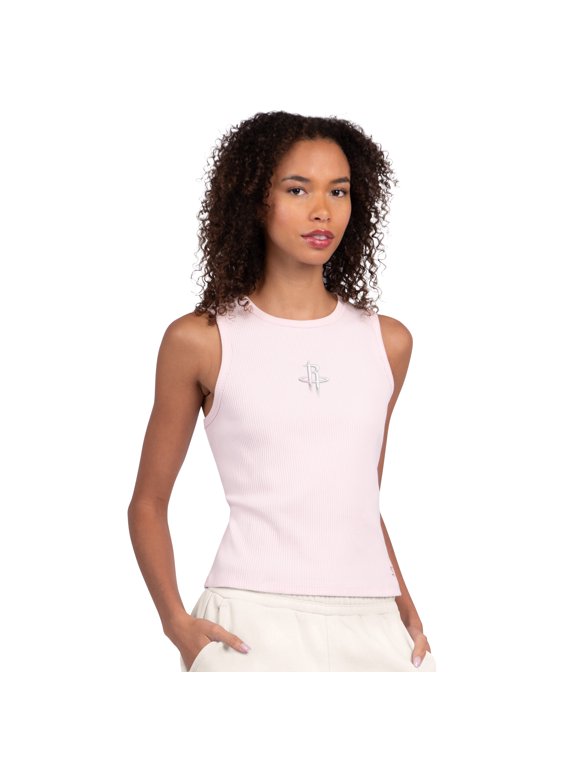Women's Starter Pink Houston Rockets Pastel Ribbed Tank Top
