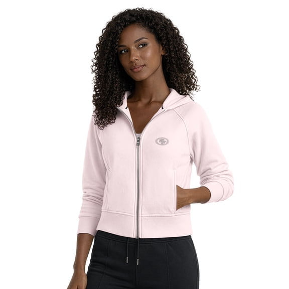Women's Starter  Pink San Francisco 49ers Cropped Pastels Full-Zip Hoodie
