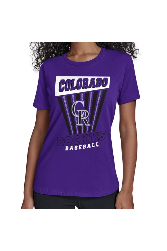 Women's Starter Purple Colorado Rockies Poster Print T-Shirt