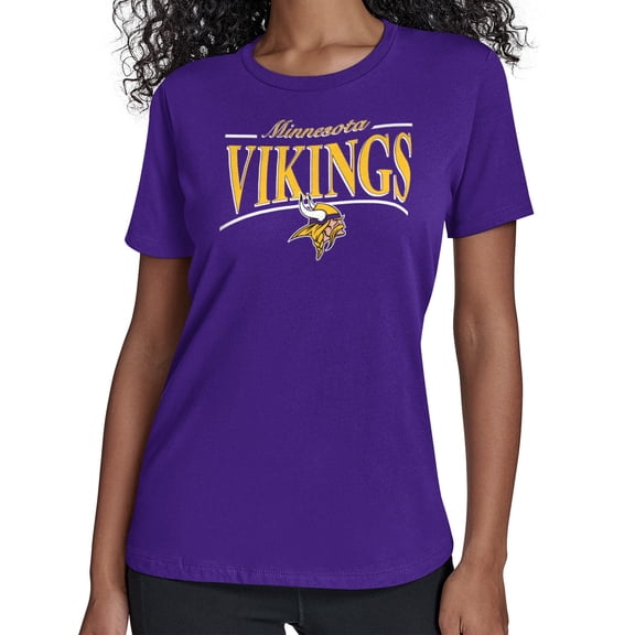 Women's Starter Purple Minnesota Vikings Arch Stripe T-Shirt