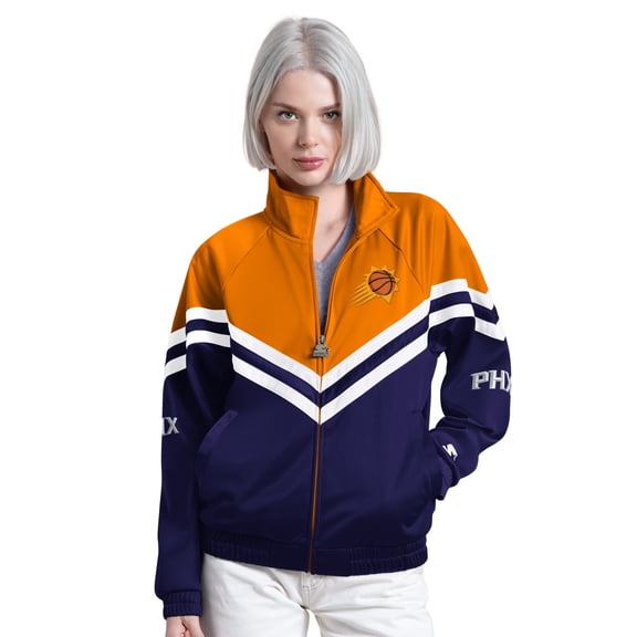 Women's Starter Purple Phoenix Suns Fan Club Full-Zip Raglan Track Jacket