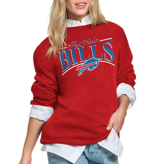 Women's Starter Red Buffalo Bills Arch Stripe Fleece Sweatshirt