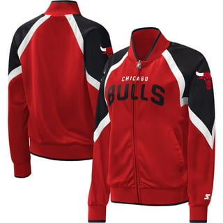 Youth Starter Red Chicago Bulls Raglan Full-Snap Varsity Jacket