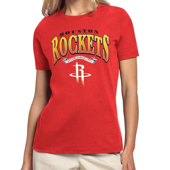 Women's Starter Red Houston Rockets Three-Point Legacy T-Shirt