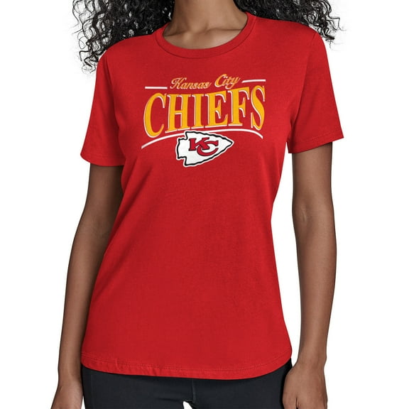 Women's Starter Red Kansas City Chiefs Arch Stripe T-Shirt