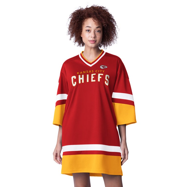 chiefs jersey dress Women's Starter Red Kansas City Slap Shot 3/4 Sleeve Sneaker african-dress