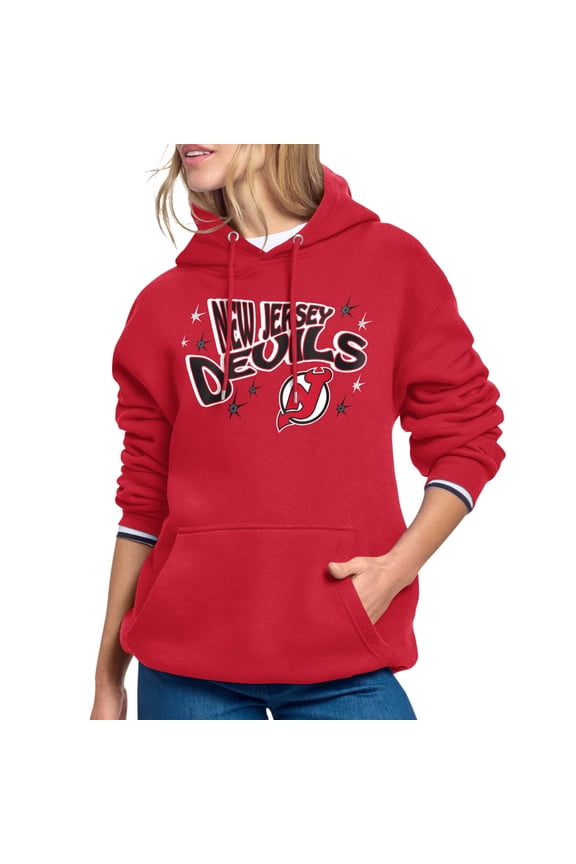 Women's Starter Red New Jersey Devils Fireworks Fleece Hoodie