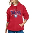 thumbnail image 1 of Women's Starter Red Philadelphia 76ers Arch Stripe Fleece Hoodie, 1 of 3