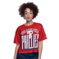 thumbnail image 1 of Women's Starter Red Philadelphia Phillies Play the Ball Boxy Cropped T-Shirt, 1 of 2