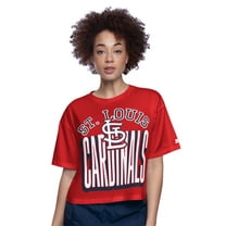 Women's Starter Red St. Louis Cardinals Play the Ball Boxy Cropped T-Shirt