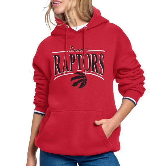 Women's Starter Red Toronto Raptors Arch Stripe Fleece Hoodie