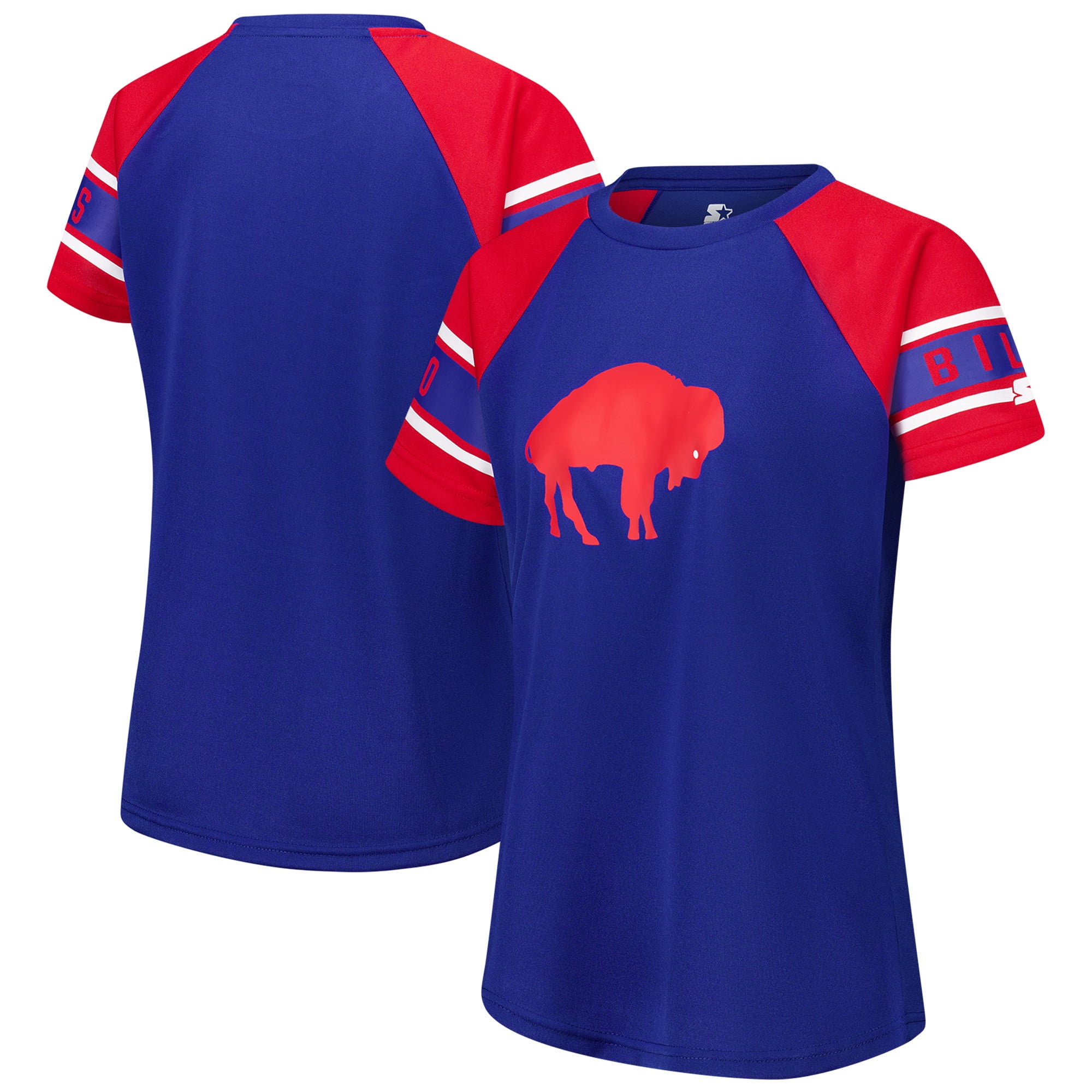 Women's Starter Royal Buffalo Bills 1st Rounder Color Block Raglan Top ...