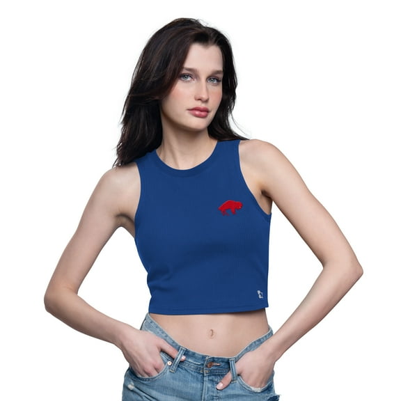 Women's-Starter  Royal Buffalo Bills Show Up Cropped Tank Top