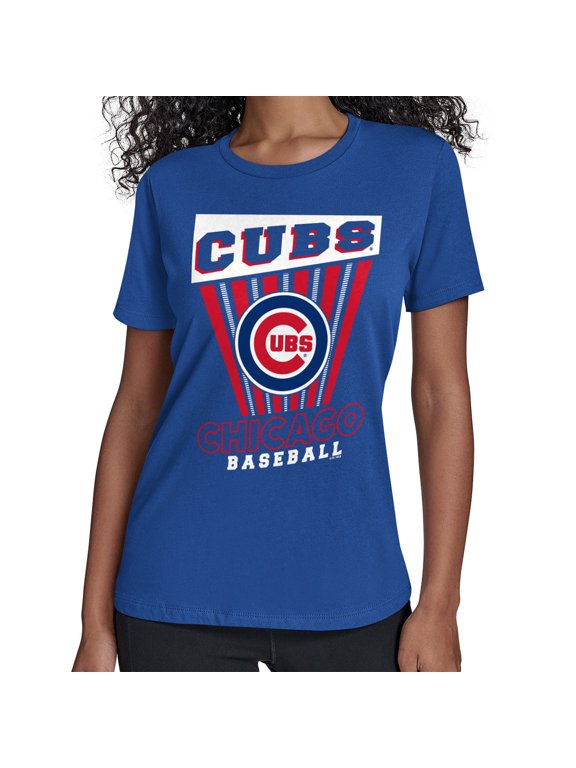 Women's Starter Royal Chicago Cubs Poster Print T-Shirt