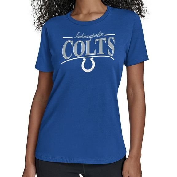 Women's Starter Royal Indianapolis Colts Arch Stripe T-Shirt