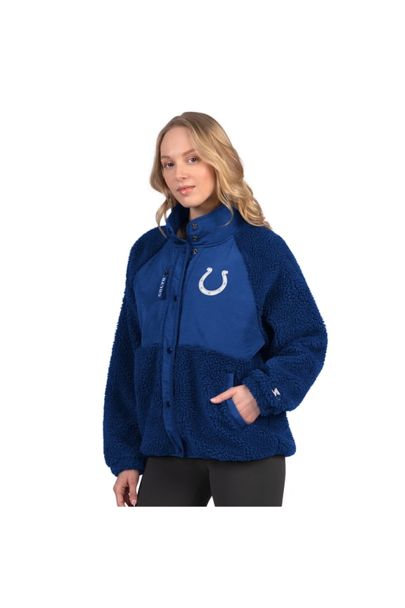Women's Starter Royal Indianapolis Colts On the Ball Sherpa Jacket