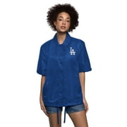 Womens Starter Royal Los Angeles Dodgers High Post Short Sleeve Full-Snap Coaches Jacket