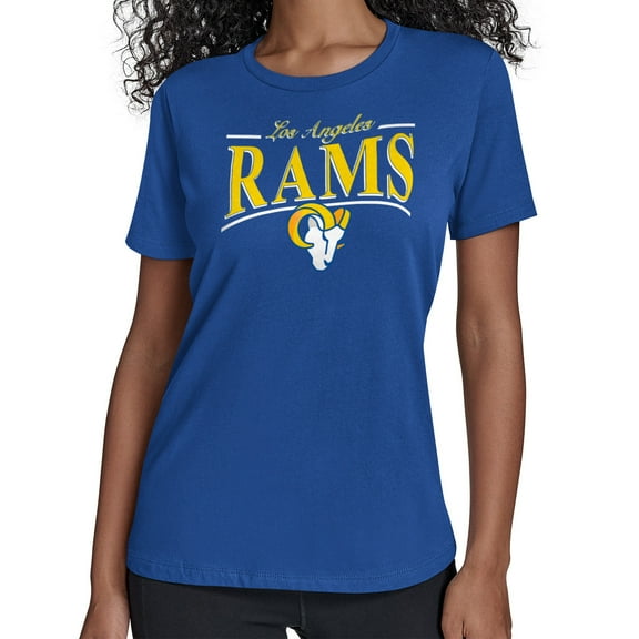 Women's Starter Royal Los Angeles Rams Arch Stripe T-Shirt