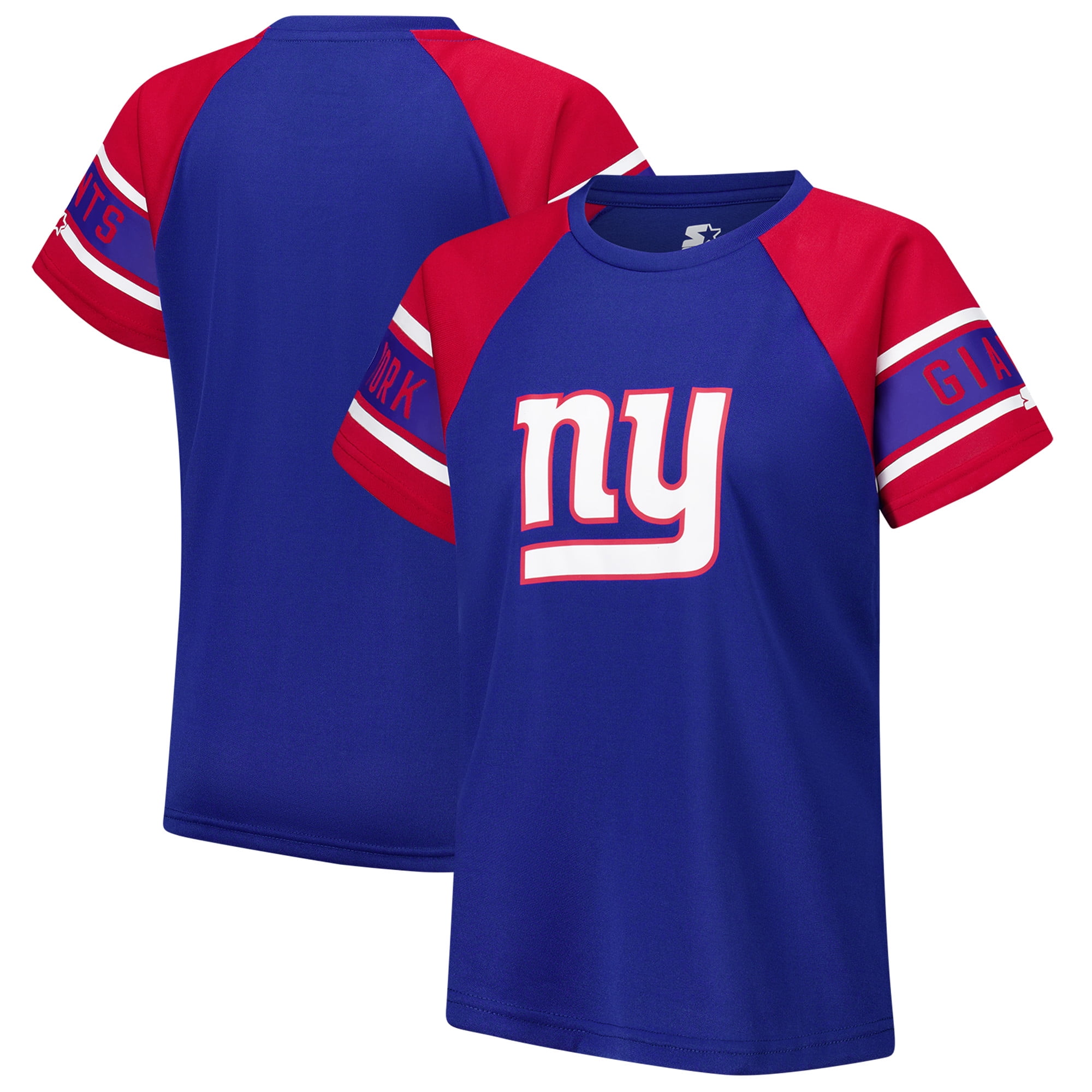 Women's Starter Royal New York Giants 1st Rounder Color Block Raglan ...