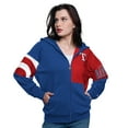 thumbnail image 1 of Women's Starter Royal/Red Texas Rangers Curve Ball Full Zip Hoodie Sweatshirt, 1 of 2