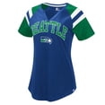 thumbnail image 1 of Women's-Starter  Royal Seattle Seahawks Game On Notch Neck Raglan T-Shirt, 1 of 1