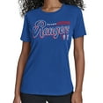 thumbnail image 1 of Women's Starter  Royal Texas Rangers Groovy Script Team Fitted T-Shirt, 1 of 2