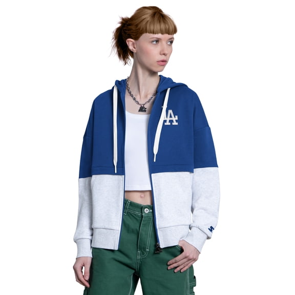 Women's Starter Royal/White Los Angeles Dodgers Wishbone Full-Zip Hoodie